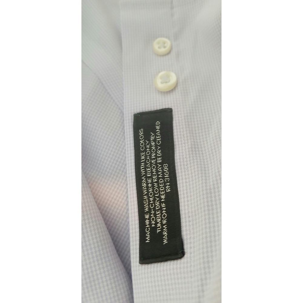 Jos A Bank Travelers Collection Shirt Mens 17.5 35 Tailored Fit Purple Check - Picture 3 of 4